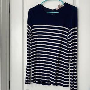 Forever21 women’s long sleeved shirt in size S. dark blue with white stripes